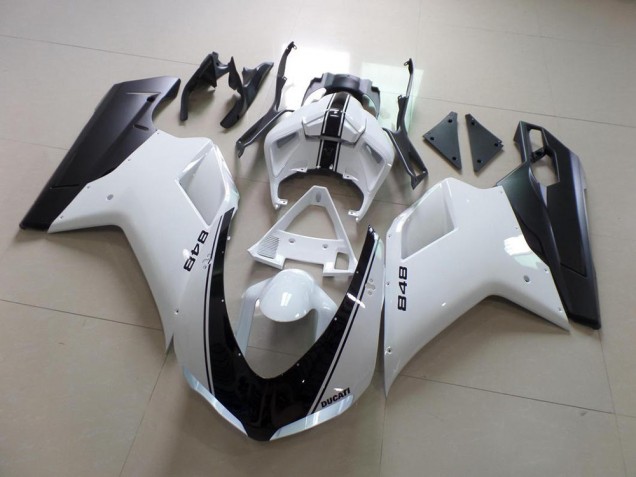 Carénage Ducati 848 1098 1198 2007-2014 - Blanc et Noir Bande