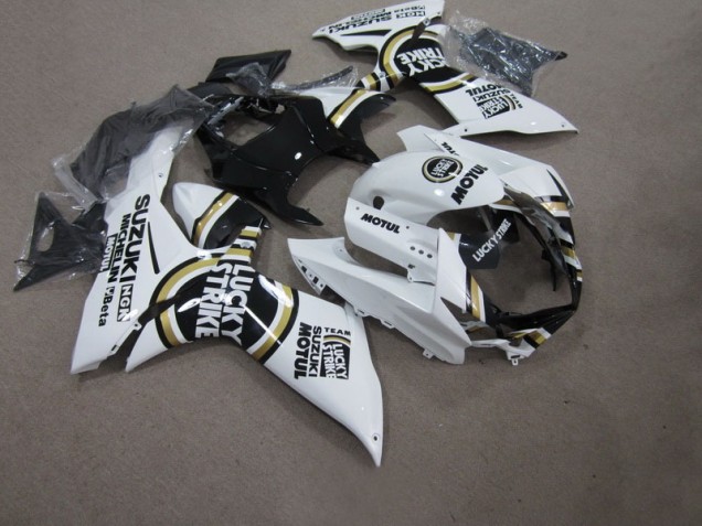 Carénage GSXR 750 K11 2011-2024 - Blanc Lucky Strike Noir Motul
